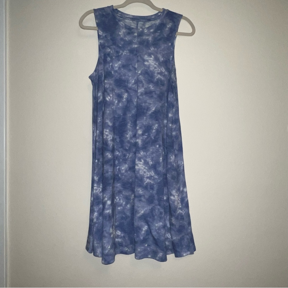 Sonoma Blue Tie-Dye Tank Dress Medium Flowy Casual Everyday Easy Sleeveless M
